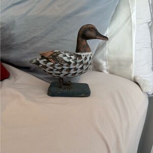 5/$25 Vintage Handcrafted Duck Figurine - Brown and White